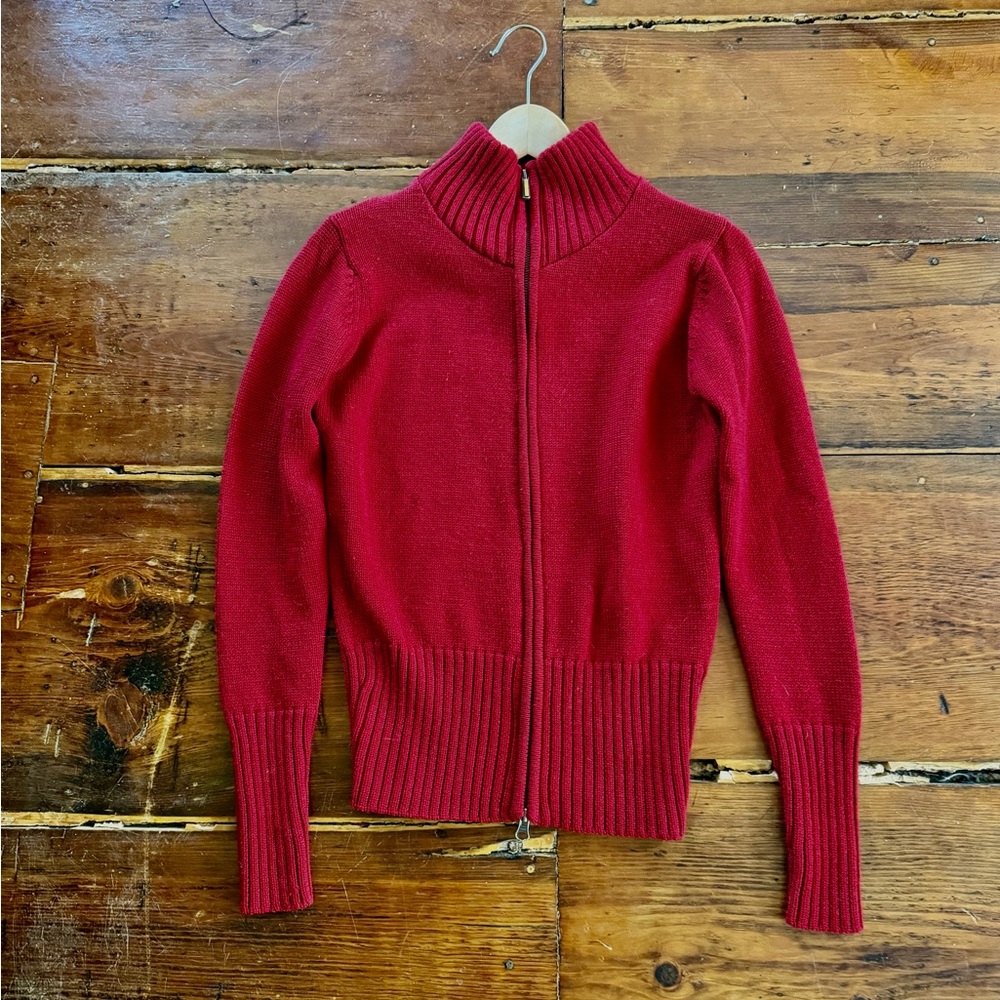 Smartwool Sweater S dark red Merino Wool Full Zip Womens